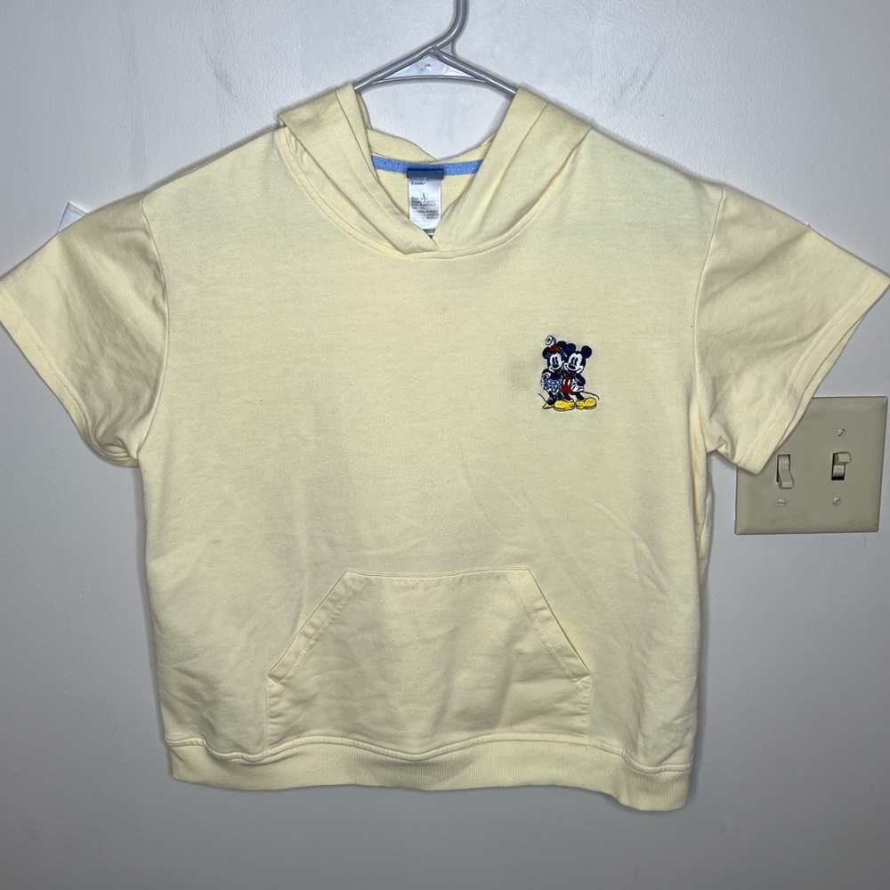 Vintage Disney Crop Short Sleeve Hoodie size L